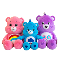 Boneka bantal bordir lucu beruang Teddy pelangi warna-warni mainan mewah hewan hadiah anak-anak nyaman untuk Hari Valentine