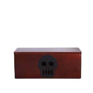 Caja organizadora de cables de escritorio de madera maciza de 35L con diseño de calavera para routers, regletas y enchufes - Product Image 2