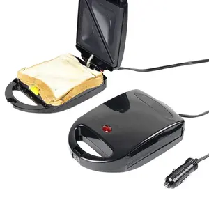 Portátil aquecimento rápido Car DC 12V Sandwich Maker com Non-Stick Cooking Plates para viagens externas