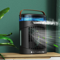 Ventilateur brumisateur portable avec 5 buses, humidificateur d'air USB Type-C avec 3 vitesses/minuterie, ventilateur de bureau portable