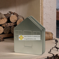JH Boîte en métal attrayante en forme de maison durable pour emballage alimentaire de Noël pour le lait pain bonbons biscuits bougies