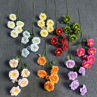 Fleurs artificielles d'hibiscus à 6 têtes pour mariage, décoration intérieure, arrangements floraux DIY, moulage par injection, toile de fond de fête, mur floral, vente en gros