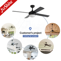 1stshine Multi Color Indoor Bedroom Dimmable Ceiling Fan avec lumière et télécommande Modern Smart Alexa Switch