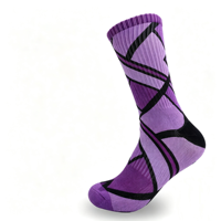 Chaussettes de sport à compression personnalisées avec impression géométrique par sublimation, chaussettes de basket-ball, anti-odeur, respirantes, unisexes