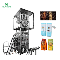 Machine d'emballage de sachets à quatre soudures pour grains de café avec valve, machine d'emballage de café avec valve de dégazage unidirectionnelle, machine d'emballage VFFS
