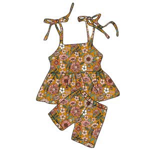Vente en gros usine : Ensembles de vêtements pour bébés filles, style anglais, imprimé léopard, antibactériens, comprenant short, combinaison à bretelles et combinaison à volants - Product Image 6
