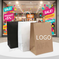 Sacs de courses en papier kraft recyclables avec poignées longues, style classique, logos imprimés offset pour les petites entreprises, sacs cadeaux