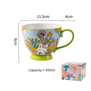 Yeni Karikatür Sevimli Tavşan Seramik Kahvaltı Kupası Yaratıcı Ofis Ev İş Hediyeleri Yenilikçi Gıda Sınıfı Süt Yulaf Ezmesi Bardağı - Product Image 6