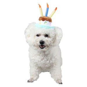 Entzückende benutzer definierte Haustier kappe Kopf bedeckung 5 Farben Kerzen Design Geburtstags torte Hut für Hunde und Katzen für Frühling Sommer Winter partys - Product Image 4