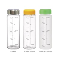 Bouteille d'eau sport Tritan 500 ml, shaker à protéines, anti-fuite, sans BPA, compatible lave-vaisselle, avec marqueur de temps, couvercle en acier, réutilisable