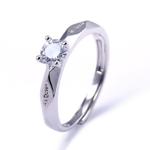 Anello con Diamante F072 in Oro Bianco, Taglio Brillante Rotondo, Colore G, Gioiello Classico Unisex per Fidanzamento - Product Image 5