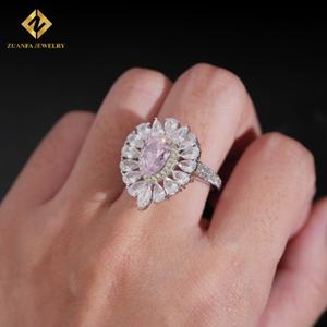 Anillo de Compromiso de Plata de Ley 925 en Oferta, Anillo de Boda para Mujer con Diamantes, Joyería de Lujo con Forma de Flor - Product Image 6