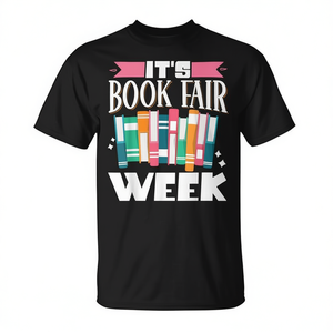 T-shirt promotionnel pour adultes unisexe en coton noir pour la Semaine de la Foire du Livre - Product Image 2