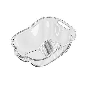 กระชอนครัวพลาสติกใสพร้อมที่จับสำหรับล้างผักและระบายน้ำ ชามกรองอเนกประสงค์ 31817 W - Product Image 2