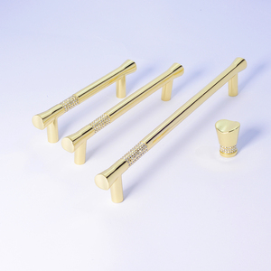 Poignées de cuisine en verre d'usine, poignées et boutons de meubles dorés, poignées de porte de placard en cristal, jaladeras para muebles - Product Image 1