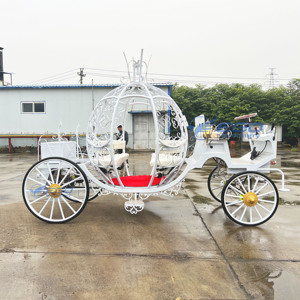 Carrosse électrique blanc en forme de citrouille pour défilés et visites touristiques, carrosse royal sans chevaux, carrosse électrique Cendrillon en forme de citrouille - Product Image 5