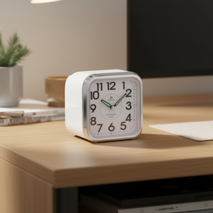 JUSTAMINUTE Alarm <b>Clock</b> With Snooze Function White JA7051B - Product Image 3