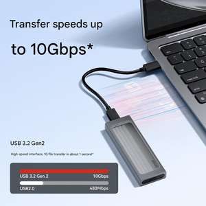 Lexar E300 USB 3.<span class=keywords><strong>2</strong></span> Gen <span class=keywords><strong>2</strong></span> 10Gbps Liga de Alumínio NVMe M.<span class=keywords><strong>2</strong></span> SSD Caso Gabinete HDD Externo Suporta 4TB de Protocolo Duplo SSD Disk Box - Product Image 3