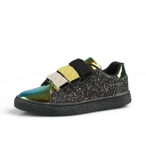 New model high quality women sneakers per uomo laser shoe fancy glitter shining golden for girls fashion low prices USA