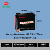 Baterai Semi-solid State Drone 20000mAh 14S 55.3V 5C 3.95V Tegangan Tinggi Kepadatan Energi Tinggi Waktu Terbang Lama untuk Pertanian