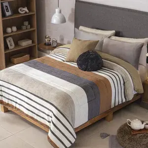 Coperta Invernale Buller Vianney XL a Righe in Poliestere, Calda per Campeggio, Misura Matrimoniale - Product Image 3