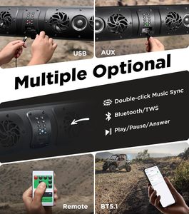 Loa thanh UTV 27 inch, hệ thống âm thanh nổi <span class=keywords><strong>Bluetooth</strong></span>, loa thanh ATV với đèn đổi màu, chống nước, loa thanh xe golf - Product Image 4