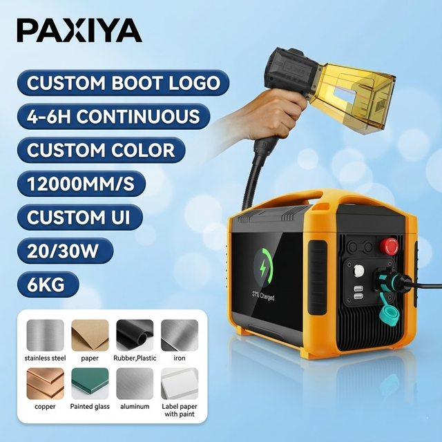 Handheld 20W/30W Portable Fiber Laser Engraving Machine New for Metal Plastics DXF/PLT Large Printing Range Laser Printer Date