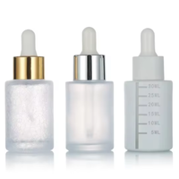 Bouteille vide 30ml 50ml 100ml givré Transparent sérum compte-gouttes teinture bouteilles cosmétiques pour emballage en verre d'huile essentielle