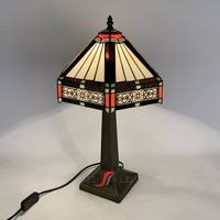 Lampe de table Sensmuel, lampe de table en verre mosaïque coloré antique de haute qualité, lampe de chevet classique à LED