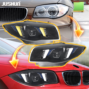Fari Auto JUSHUN per BMW Serie 1 E87 E88 04-11 LED con Segnale Dinamico DRL, Aumento della Luminosità del 300% - Product Image 1