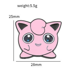 ピカチュウ形状ポケットモンスターブローチバッジピン黒ニッケルメッキ金属UV印刷襟のための彫刻技術を使用して鋳造 - Product Image 5