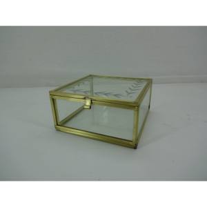 Compre una Caja Organizadora de Joyas de Calidad Estándar con Forma Rectangular, Fabricada en Vidrio y Metal - Product Image 1