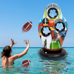<b>Inflatable</b> Football Toss Target Game with 3 Holes <b>for</b> <b>Pool</b> & Backyard Interactive Play - Product Image 1