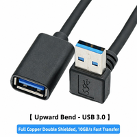 Câble d'extension USB 3.0 coudé à 90 degrés, charge rapide 5A, pour ordinateur, souris, clavier, clé USB, en cuivre sans oxygène