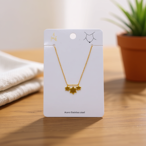 Collier en acier inoxydable avec pendentif étoile en encre, plaqué or, tendance, unisexe, cadeau, charme - Product Image 2