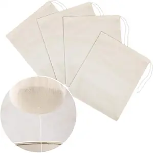 Cheesecloth Bags Nut Milk Strainer Muslin Bags Mesh Food Bags for Yogurt Coffee Tea Juice Wine Supplies