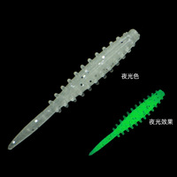 37mm 0.2g 10 pièces par sac Tpr têtard en plastique appât souple Uv lumineux appâts artificiels queue hélicoïdale grub doux pêche leurre appât