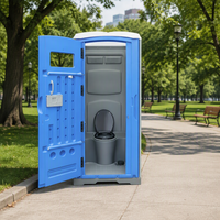 Salle de bain portable pour le camping, en plastique HDPE durable, toilettes portables, chasse d'eau propre avec réservoir de déchets de 290L
