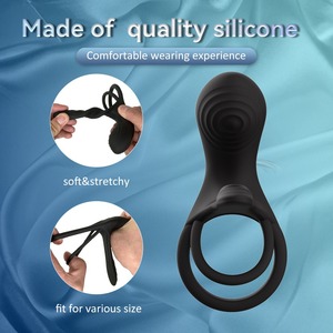 DKKtech <span class=keywords><strong>Anneau</strong></span> pénien vibrant télécommande double <span class=keywords><strong>anneau</strong></span> pénien pour hommes G-spot et simulateur de clitoris 3 en 1 vibrateur jouets sexuels pour adultes - Product Image 5