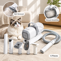 Kit de toilettage pour enlever les poils d'animaux, 5 pièces, brosse électrique pour chat et chien, aspirateur pour enlever les poils, ABS
