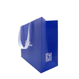 Customizable Blue Paper Packeing Paper <b>Bag</b> Store <b>Bags</b> With logo Luxury - Product Image 2