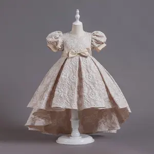 Kinder kleid Modelle Neueste Kleid Design Spitze Blume Baby Girl Party Wear Western Big Bow Kleid