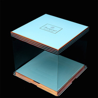 Boîtes à gâteaux jetables transparentes en PET recyclé en gros avec logo personnalisé pour boulangerie, desserts, pain, bonbons, fêtes d'anniversaire