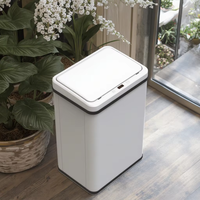 Poubelle intelligente automatique détachable de 50 L de couleur rose avec capteur intelligent, écran tactile, pour intérieur, bureau, cuisine