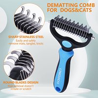 C4P brosse de nettoyage de marque propre 9 + 17 dents pour les nœuds emmêlés tapis brosse de peigne pour animaux de compagnie brosse de toilettage pour animaux de compagnie