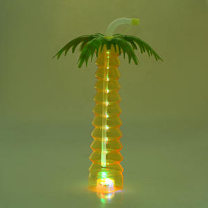 16oz Eco-Friendly Creative Palm Tree Style Party Slushy Cup Juice Drinking Daiquiri Tall Yard Cup Bottle Lid Straw for Festival - Product Image 5
