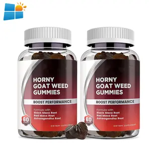 OEM/ODM/OBM Men Supplément Sports Energy l-arginine Horny Goat Weed Gummies Supplément Muscle Male Enhancement Epimedium Gummies