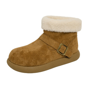2025 Winter Autumn Thin Heel Light Fashionable Warm Anti-Slip Women's Snow Boots Soft Plush Cotton & Suede Comfortable - Product Image 6