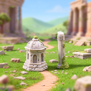 Miniature di Ruine Romane Antiche in Resina, Colonne, Archi e Cancelli per Micro Paesaggi, Decorazioni Fai-da-Te per Giardini delle Fate - Product Image 4