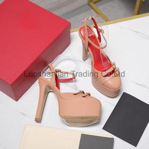 Chaussures à talons hauts noires classiques de créateur européen 2026 pour femmes, élégantes chaussures de mariée à semelle rouge, chaussures habillées pour femme - Product Image 3